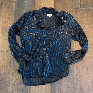 L'AGENCE Black Sheer Blouse